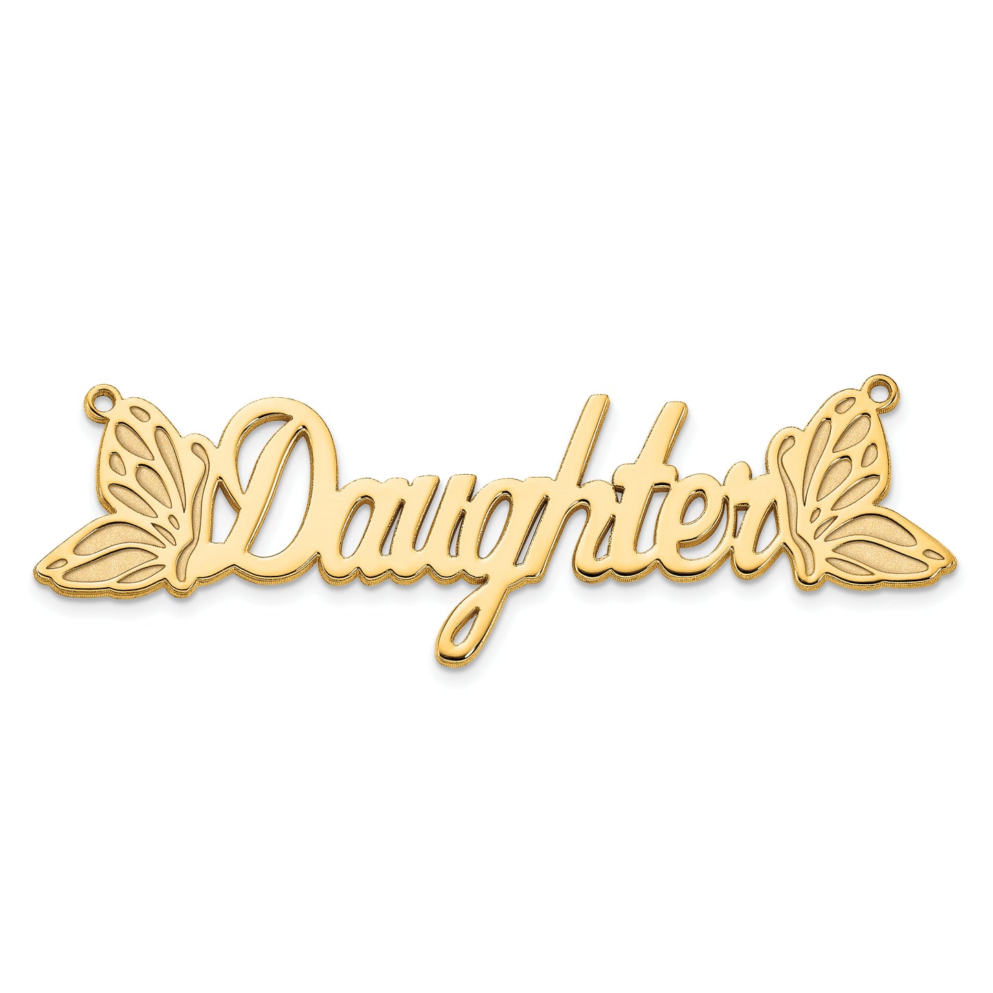10K Yellow Gold Polished Butterfly Name Plate