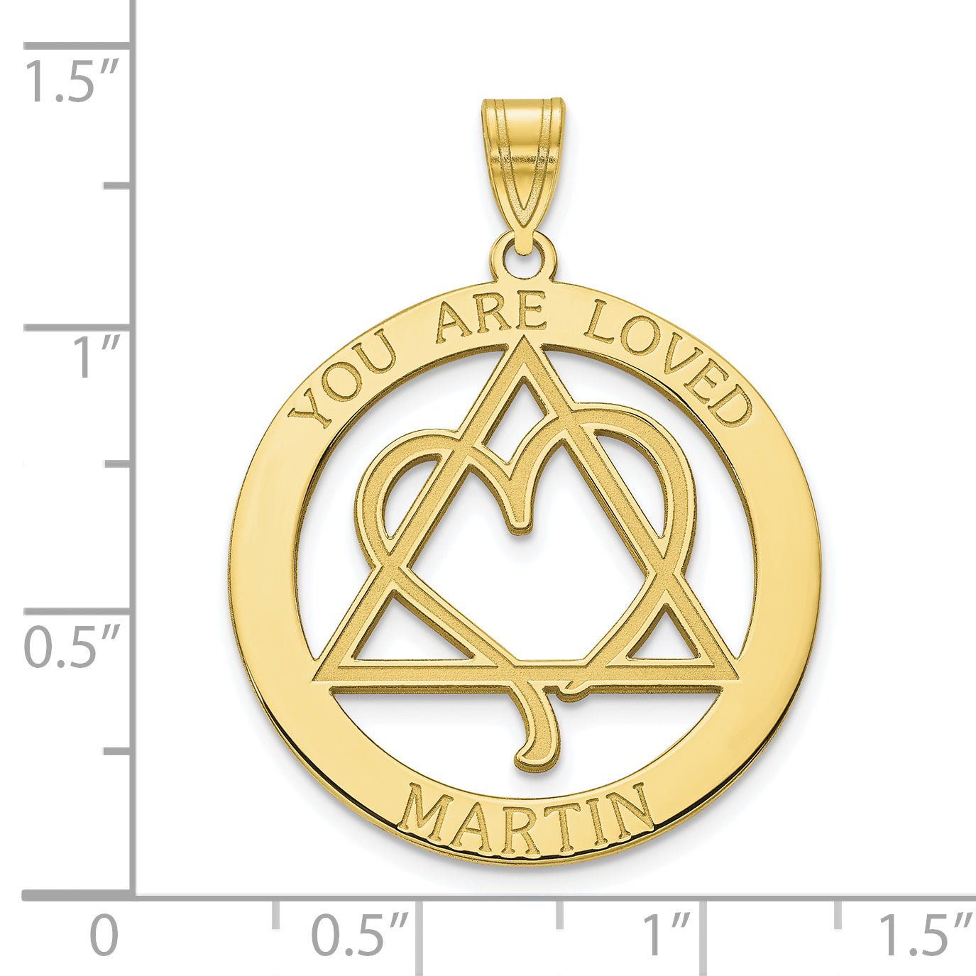 10K Yellow Gold Personalized YOU ARE LOVED Adoption Pendant