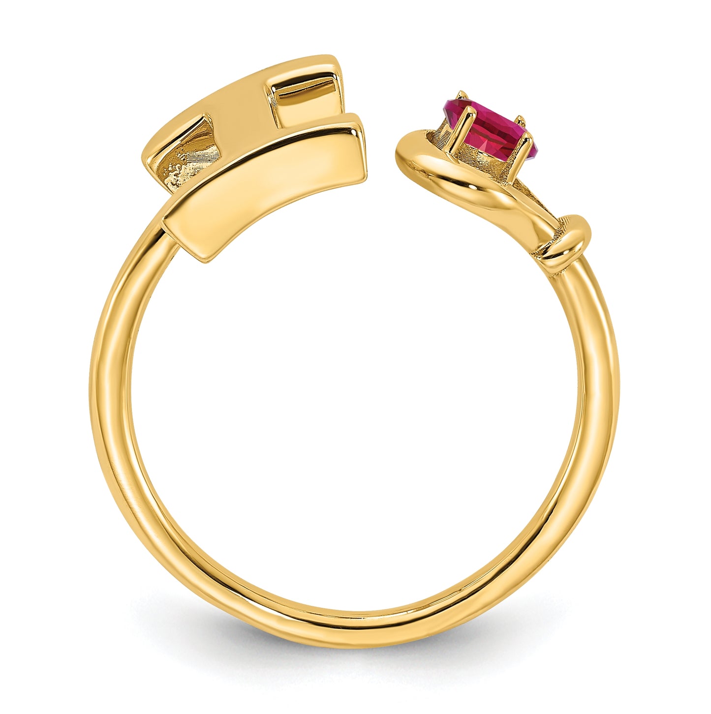10K Yellow Gold Letter I with Birthstone Ring