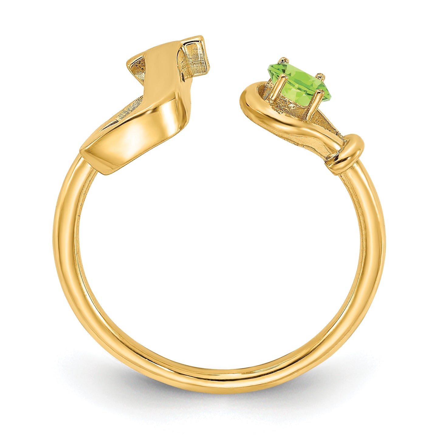 10K Yellow Gold Letter J with Birthstone Ring