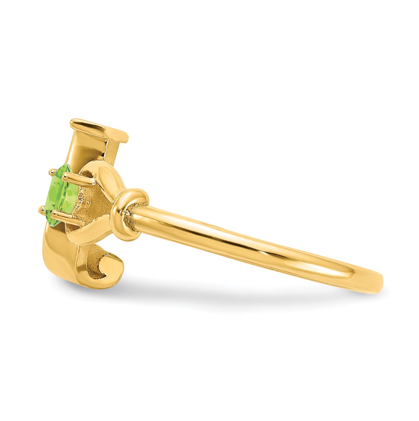 10K Yellow Gold Letter J with Birthstone Ring