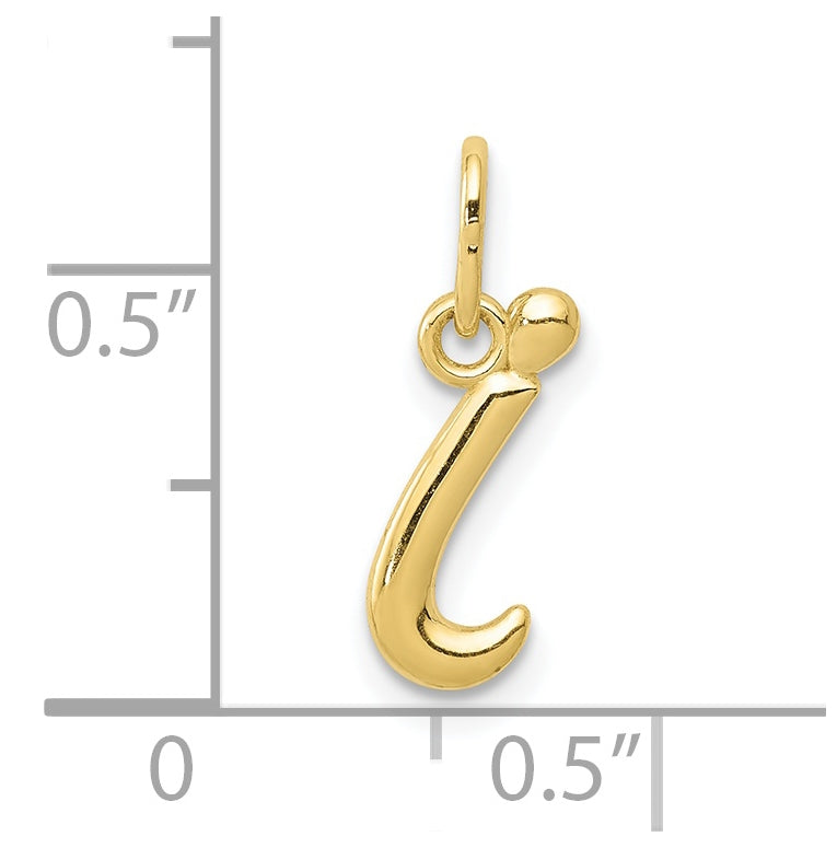 10k Yellow Gold Letter i Initial Charm