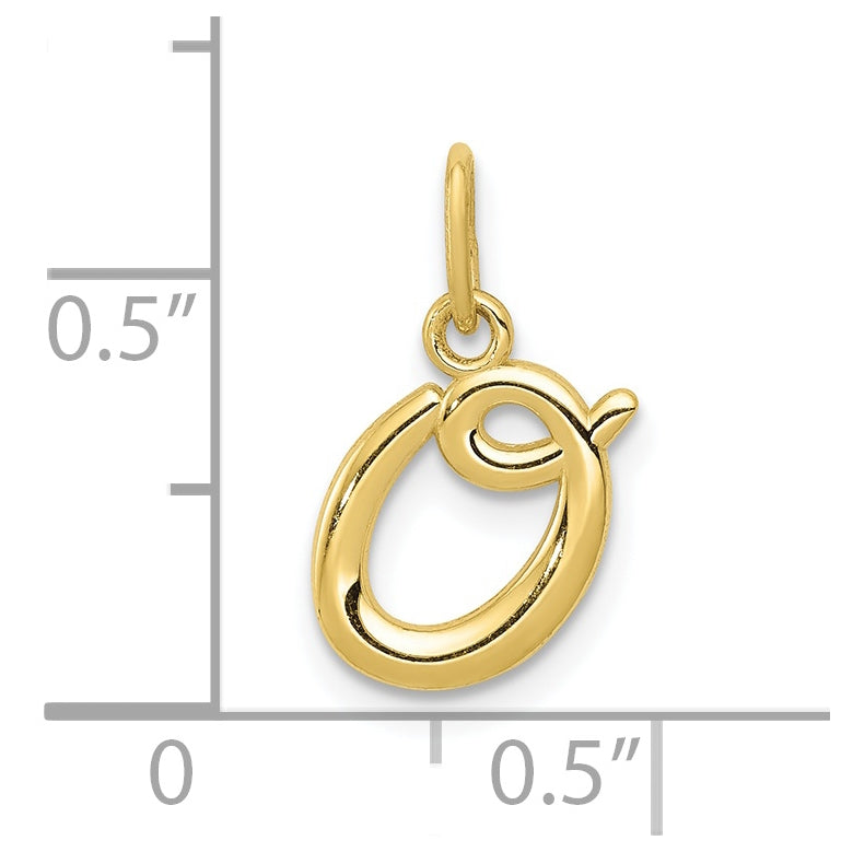 10k Yellow Gold Letter o Initial Charm