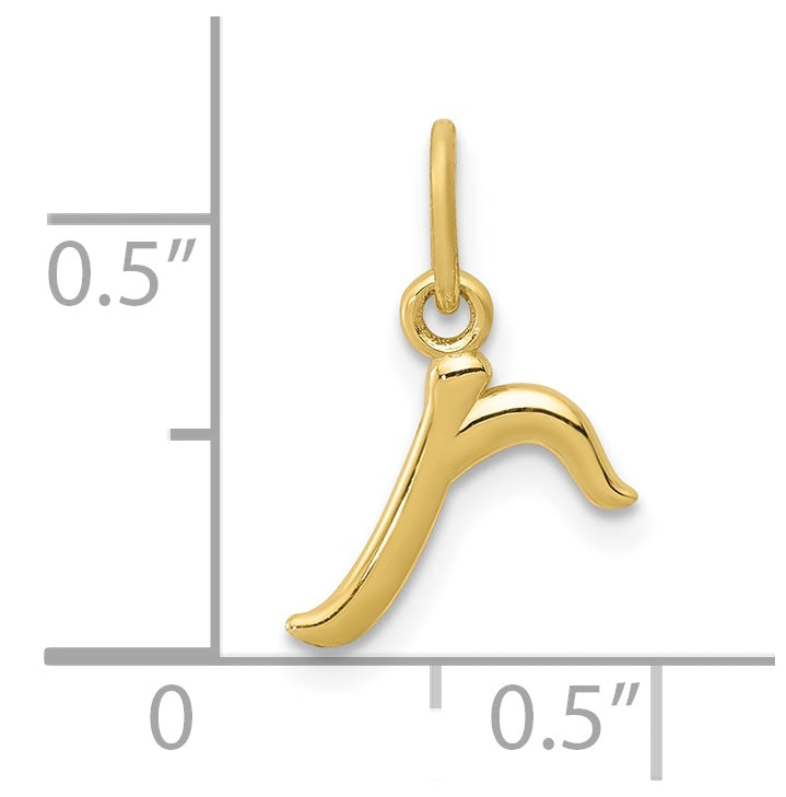 10k Yellow Gold Letter r Initial Charm