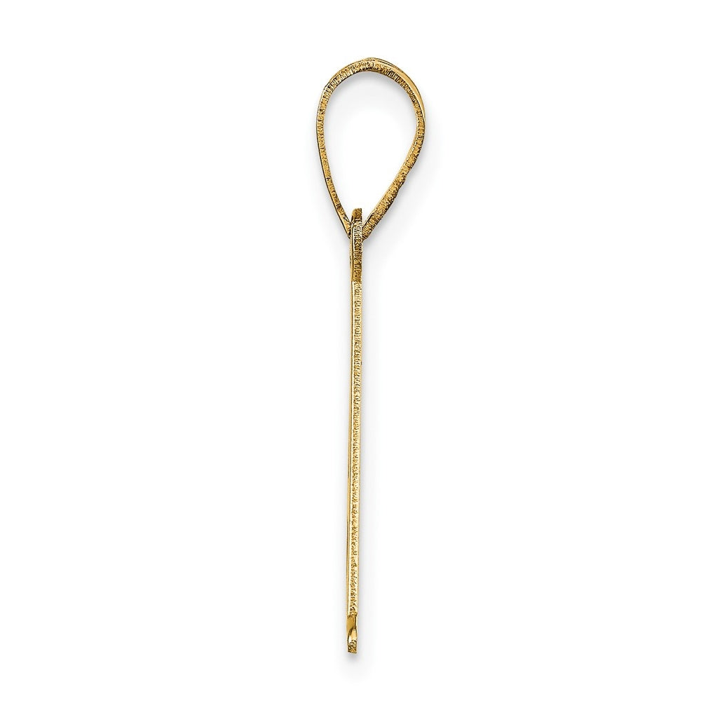 10K Yellow Gold Polished Etched Letter Initial Pendant