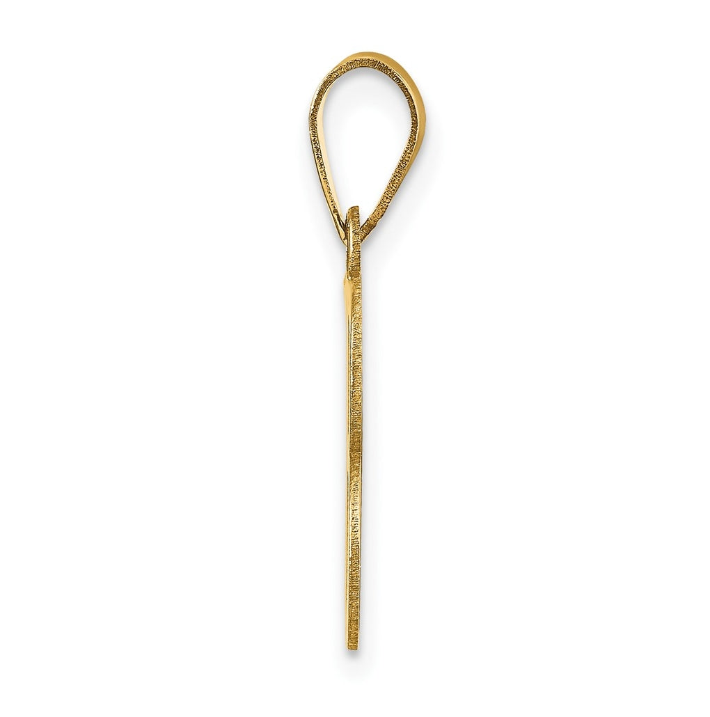 10K Yellow Gold Polished Etched Letter Initial Pendant