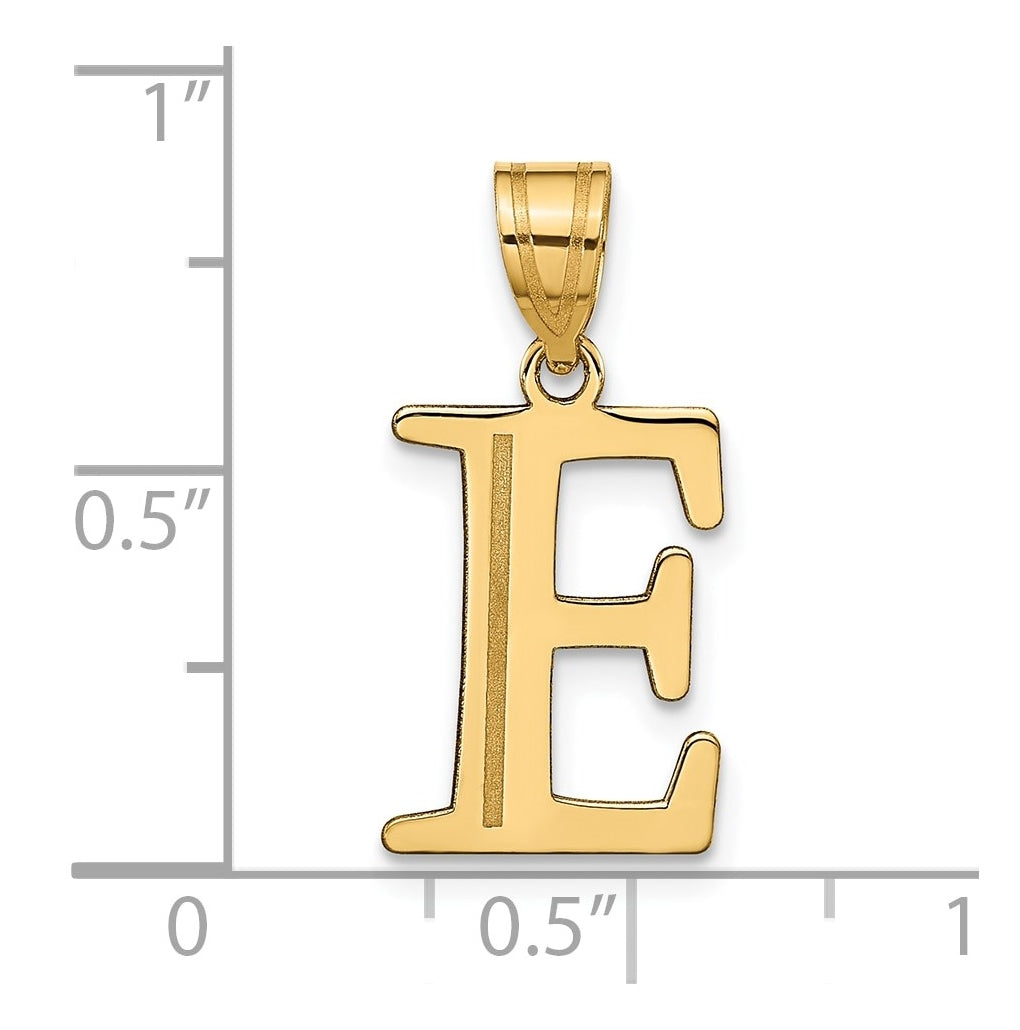 10K Yellow Gold Polished Etched Letter Initial Pendant