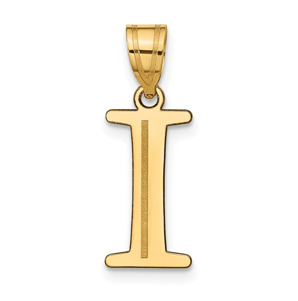 10K Yellow Gold Polished Etched Letter Initial Pendant