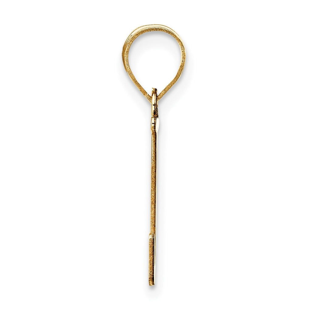 10K Yellow Gold Polished Etched Letter Initial Pendant