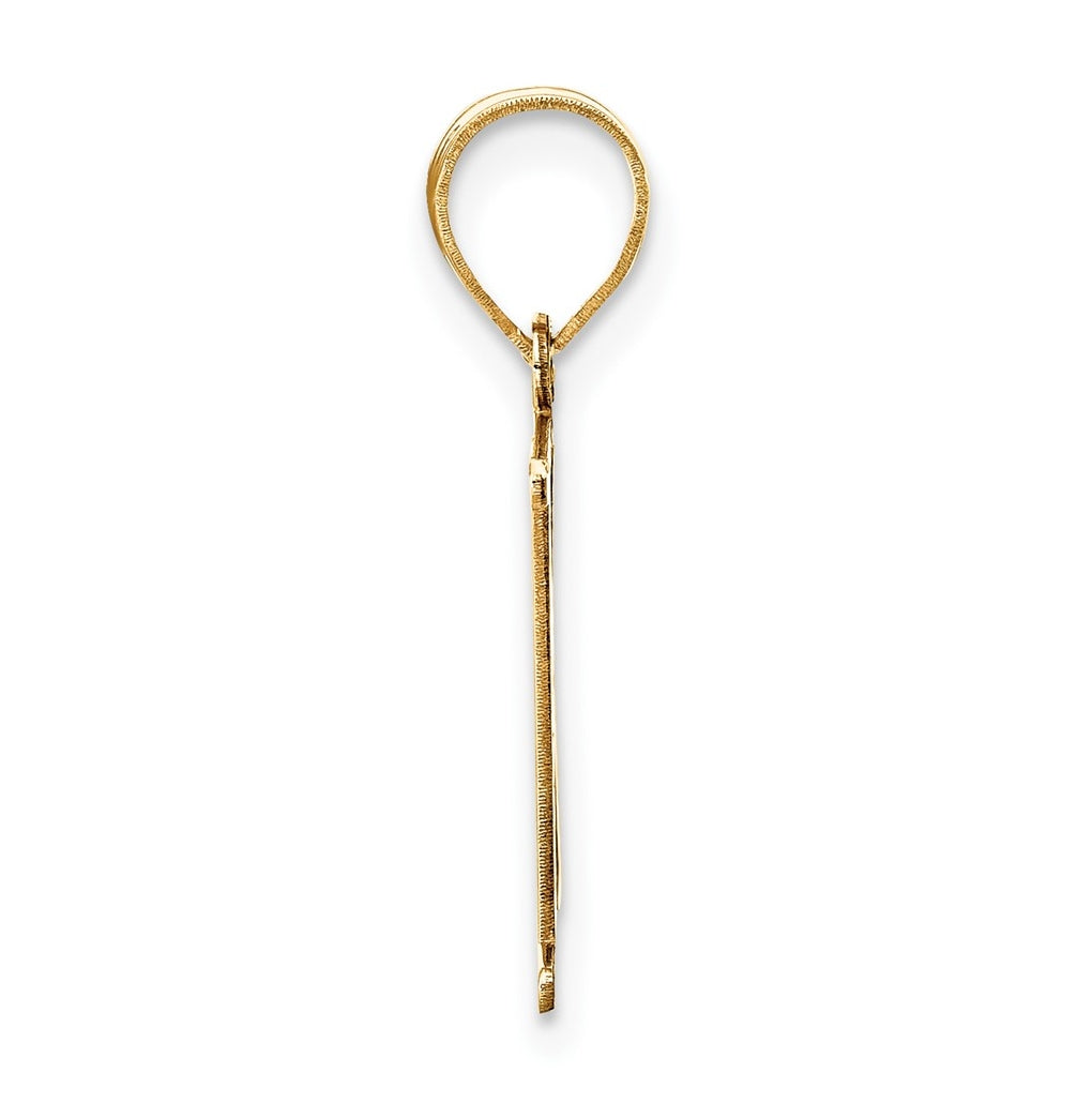 10K Yellow Gold Polished Etched Letter Initial Pendant