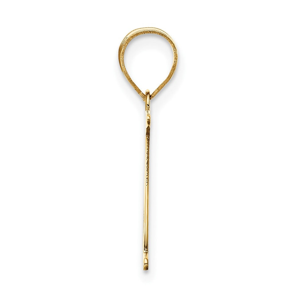 10K Yellow Gold Polished Etched Letter Initial Pendant
