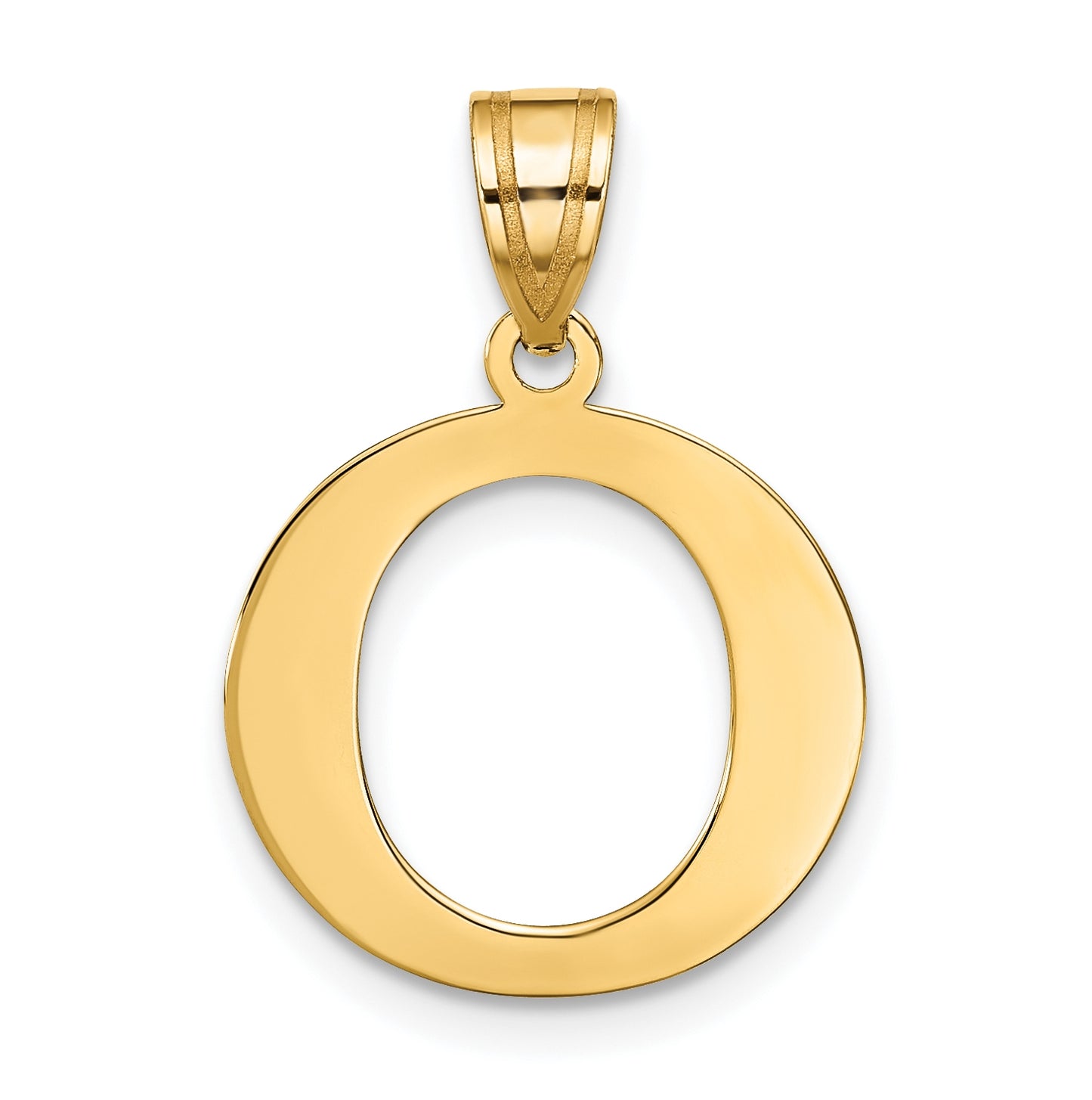 10K Yellow Gold Polished Etched Letter Initial Pendant