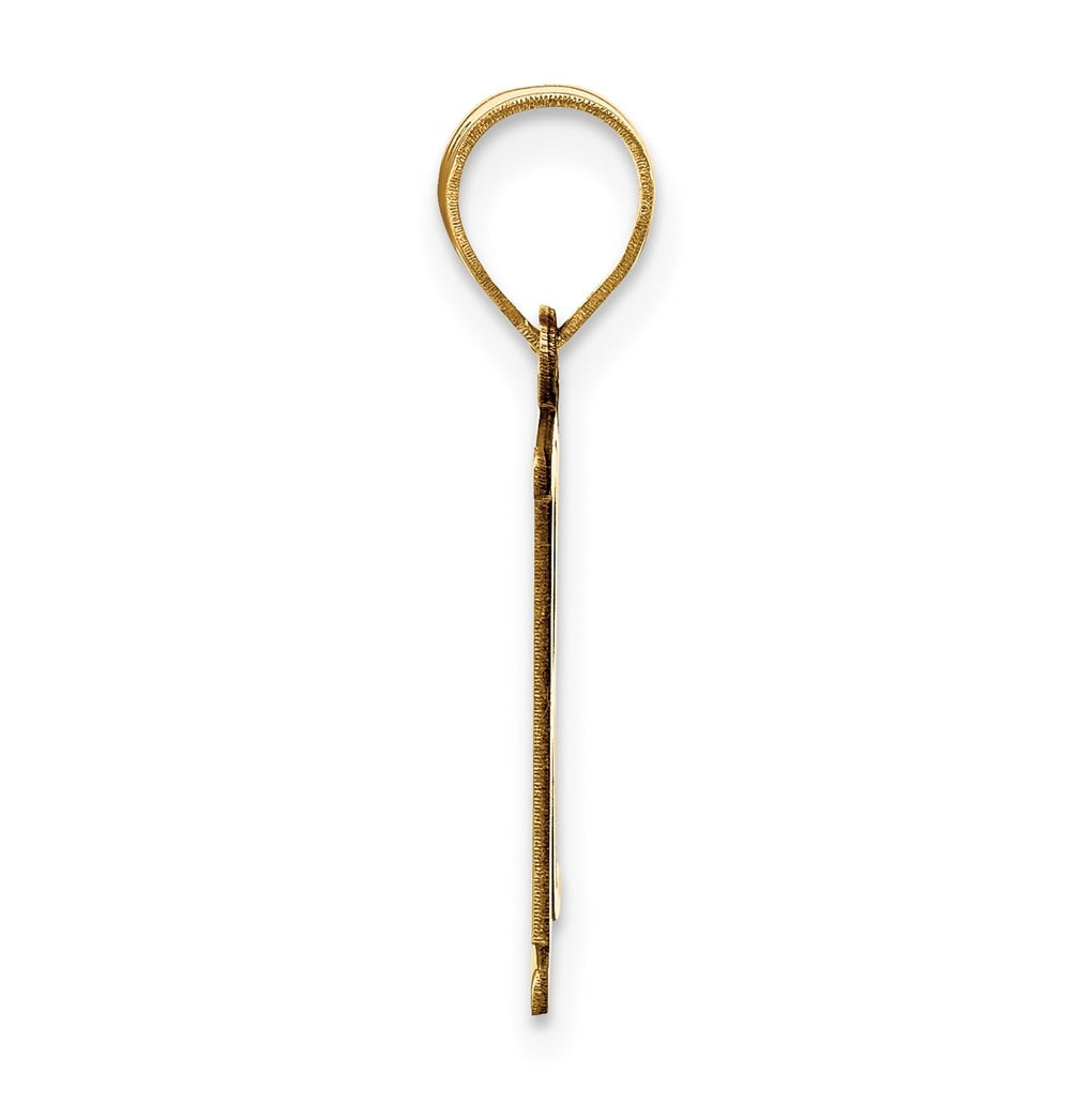 10K Yellow Gold Polished Etched Letter Initial Pendant