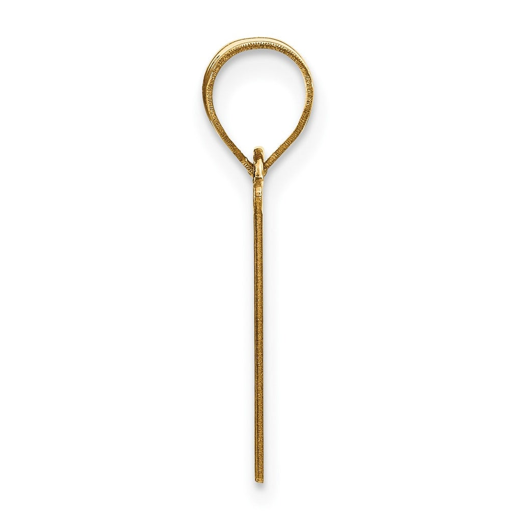 10K Yellow Gold Polished Etched Letter Initial Pendant