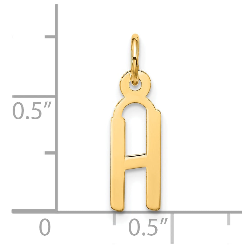 10K Yellow Gold Large Slanted Block Initial H Charm