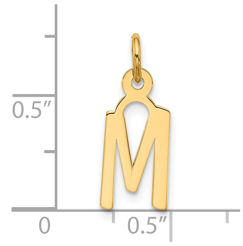 10K Yellow Gold Large Slanted Block Initial M Charm
