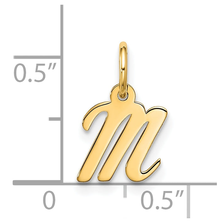 10K Yellow Gold Small-Script Initial M Charm