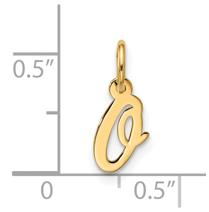 10K Yellow Gold Small-Script Initial O Charm