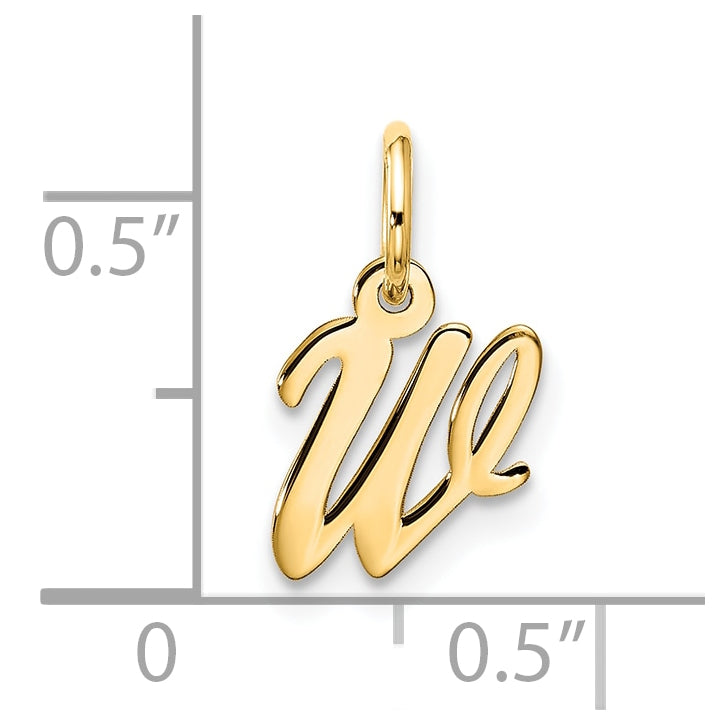 10K Yellow Gold Small-Script Initial W Charm