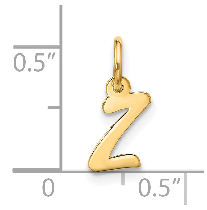 10K Yellow Gold Small Script Initial Z Charm
