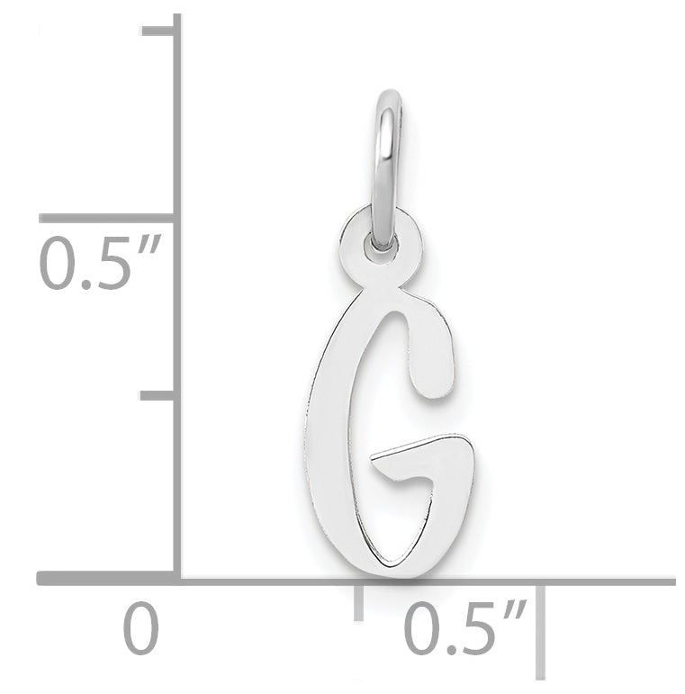 10K Yellow Gold White Gold Small Slanted Block Initial G Char