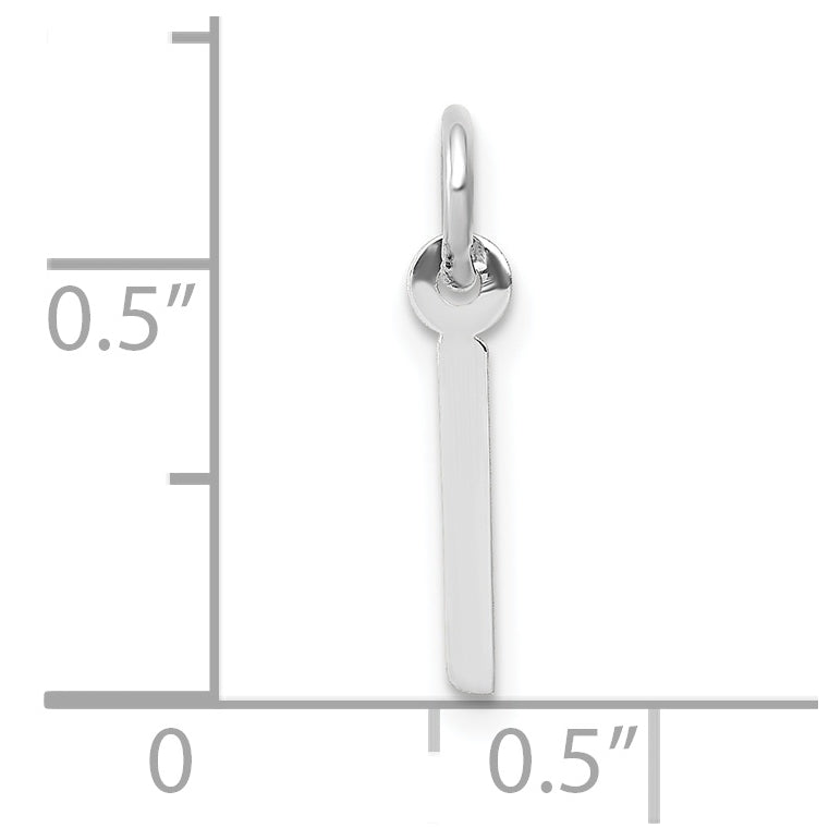 10K Yellow Gold White Gold Small Slanted Block Initial I Char