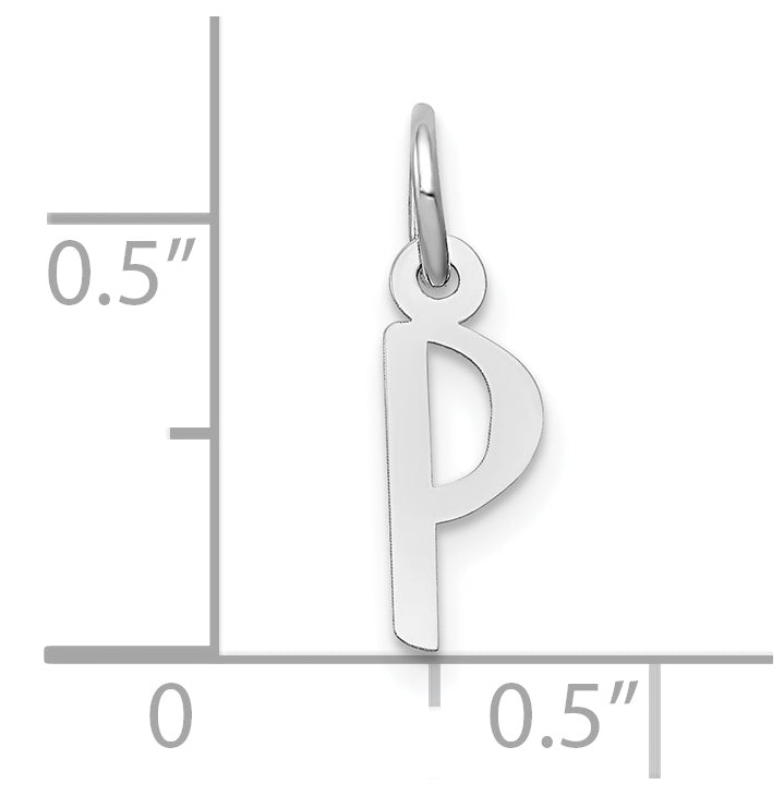 10K Yellow Gold White Gold Small Slanted Block Initial P Char