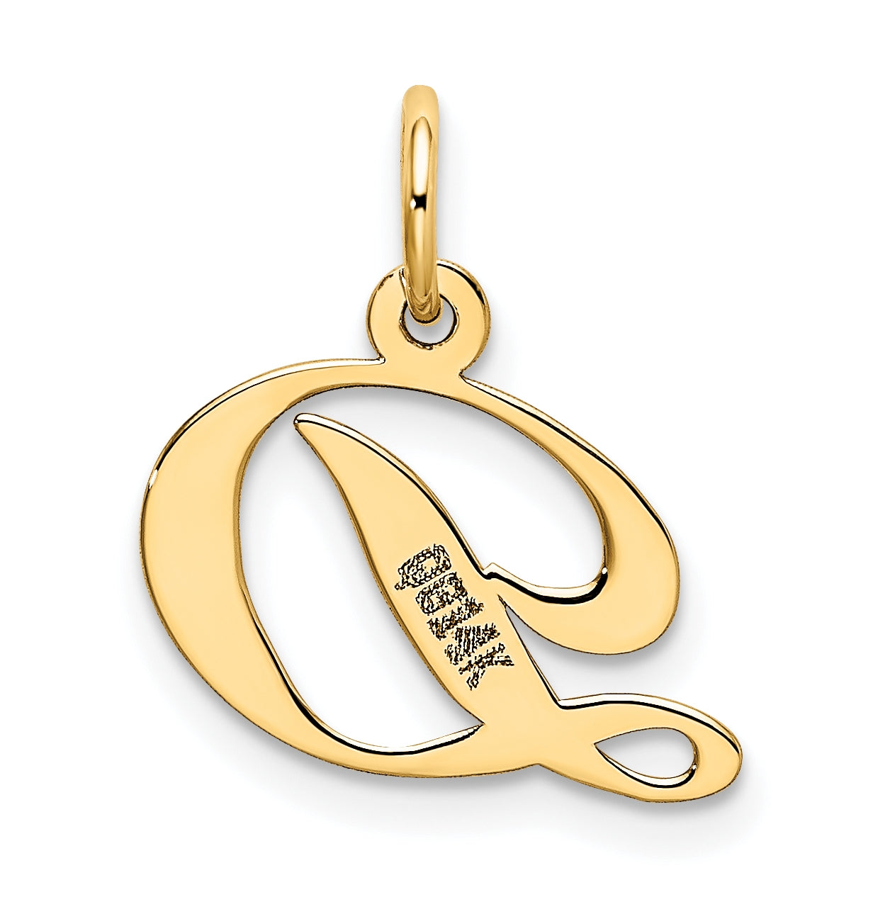 10K Yellow Gold Small Fancy Script Initial D Charm