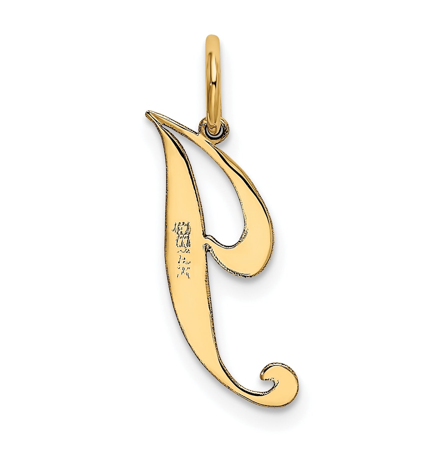 10K Yellow Gold Small Fancy Script Initial J Charm