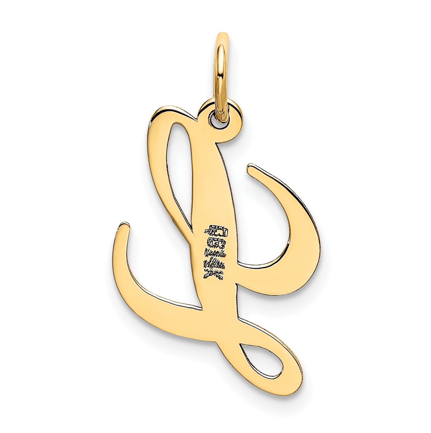10K Yellow Gold Small Fancy Script Initial L Charm