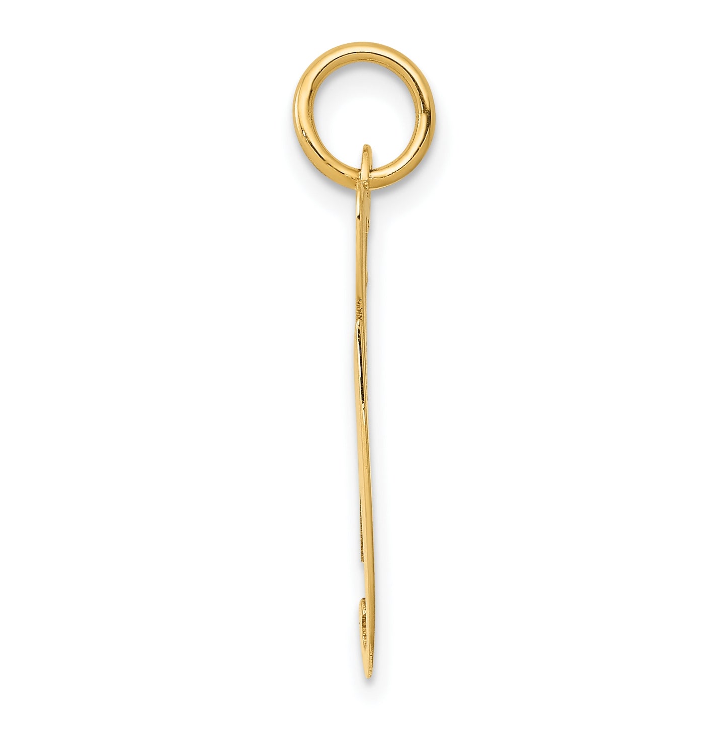 10K Yellow Gold Large Fancy Script Letter G Initial Charm
