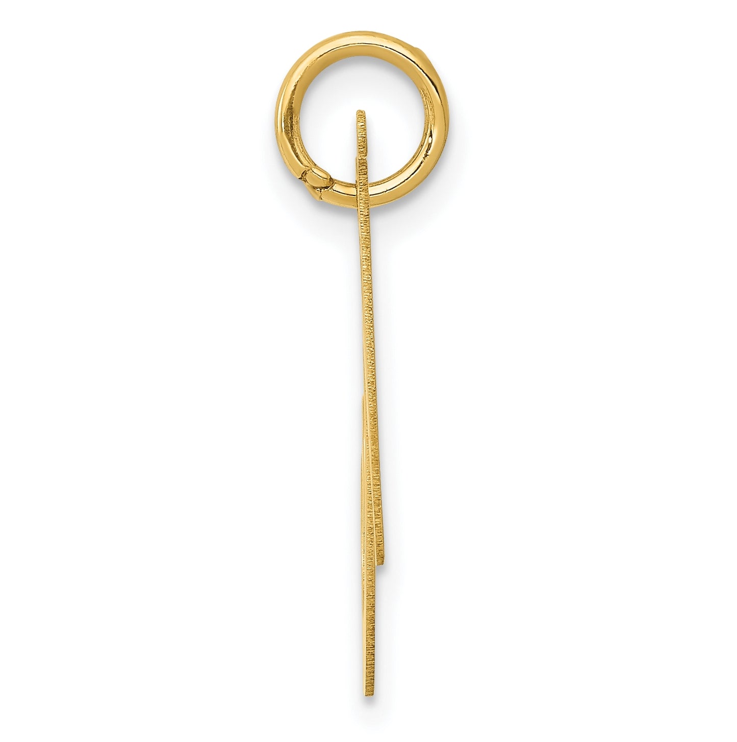 10K Yellow Gold Large Fancy Script Letter N Initial Charm