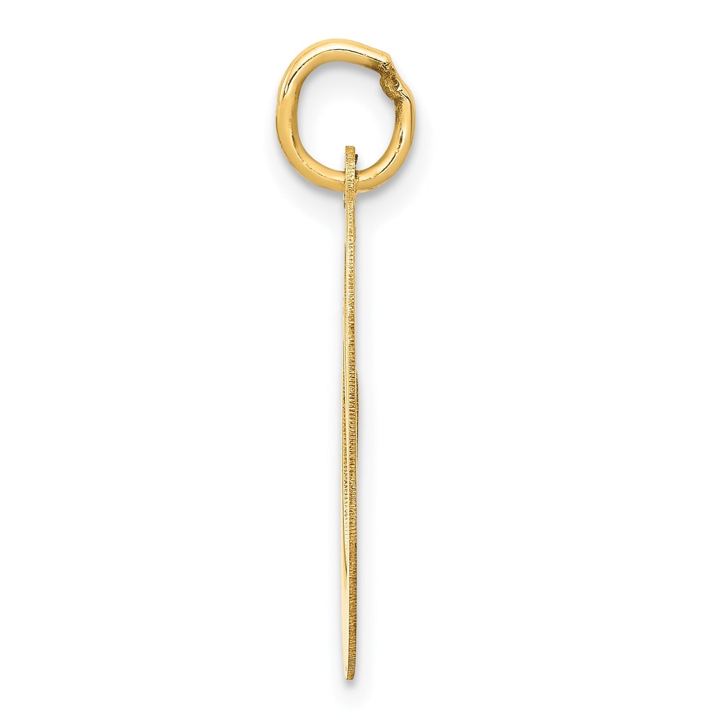 10K Yellow Gold Large Fancy Script Letter O Initial Charm