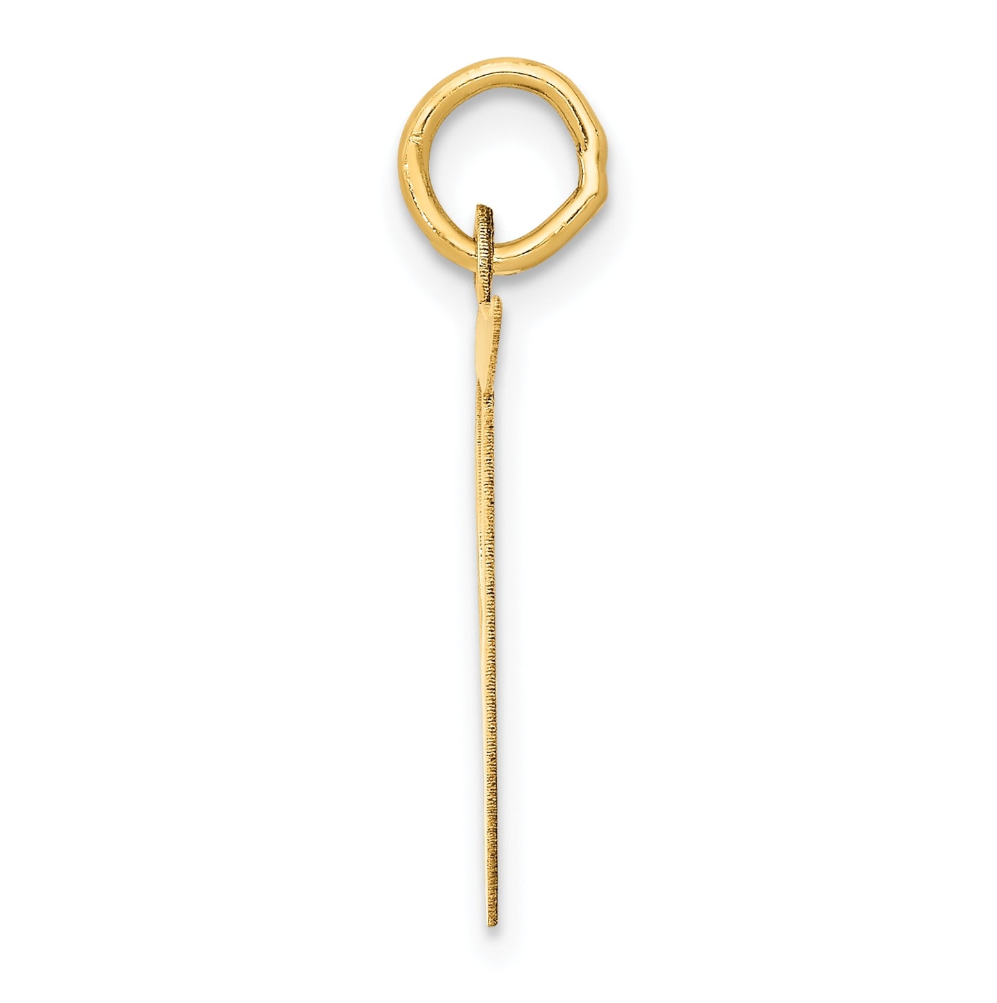 10K Yellow Gold Large Fancy Script Letter T Initial Charm