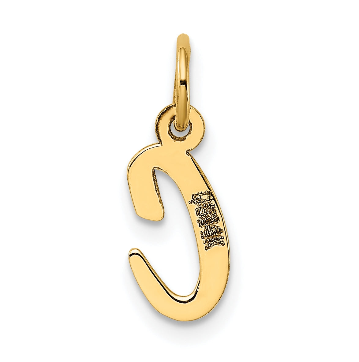 10K Yellow Gold Small-Script Initial C Letter Charm