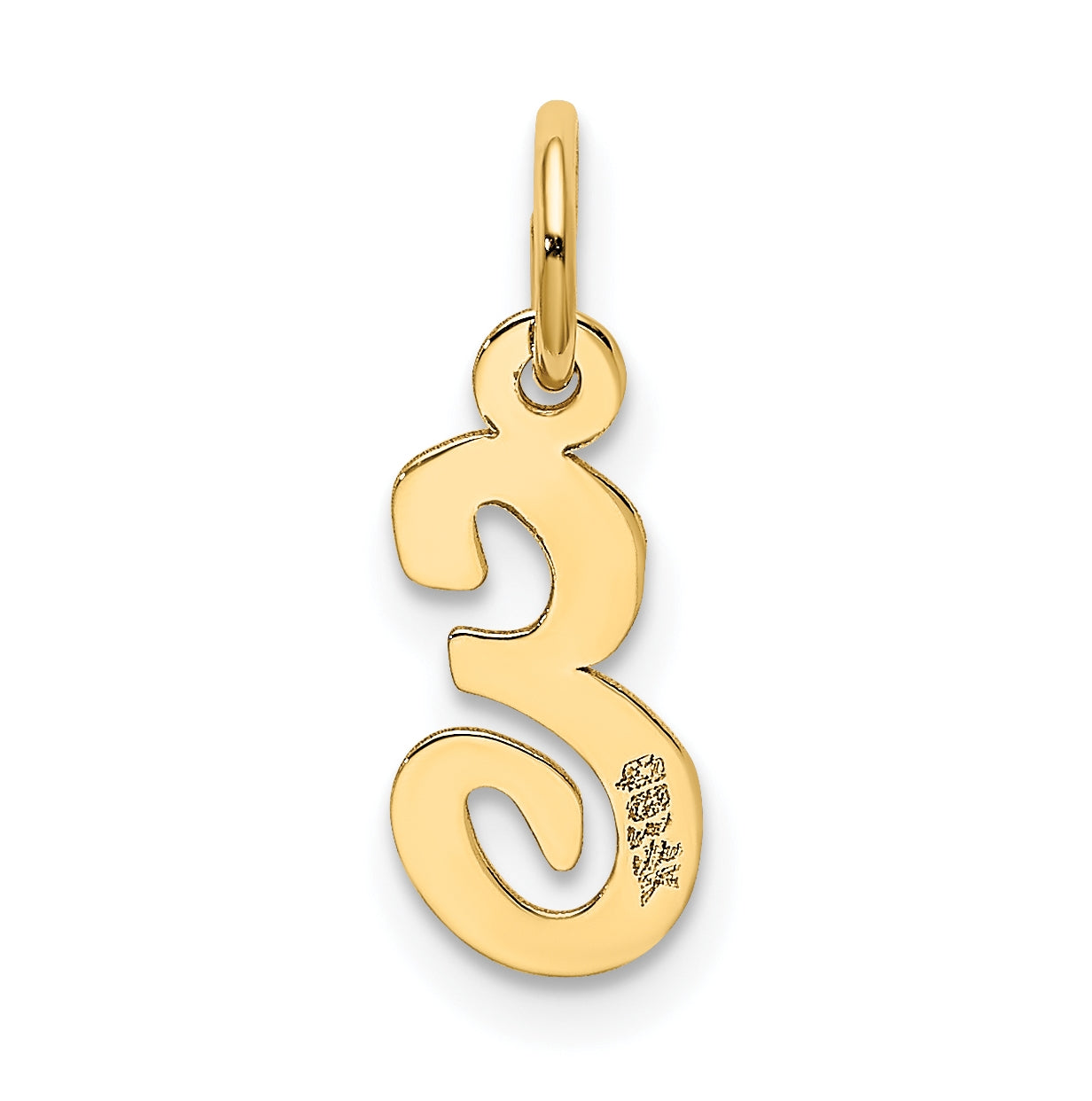 10K Yellow Gold Small-Script Initial E Letter Charm
