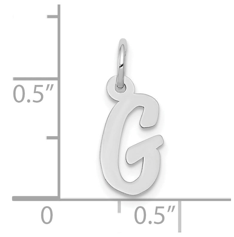 10k White Gold Small Script Initial G Charm