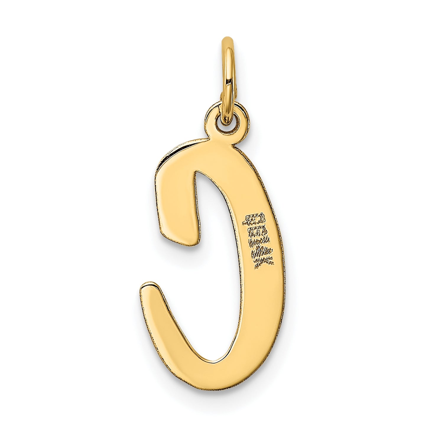 10K Yellow Gold Large Script Letter C Initial Charm