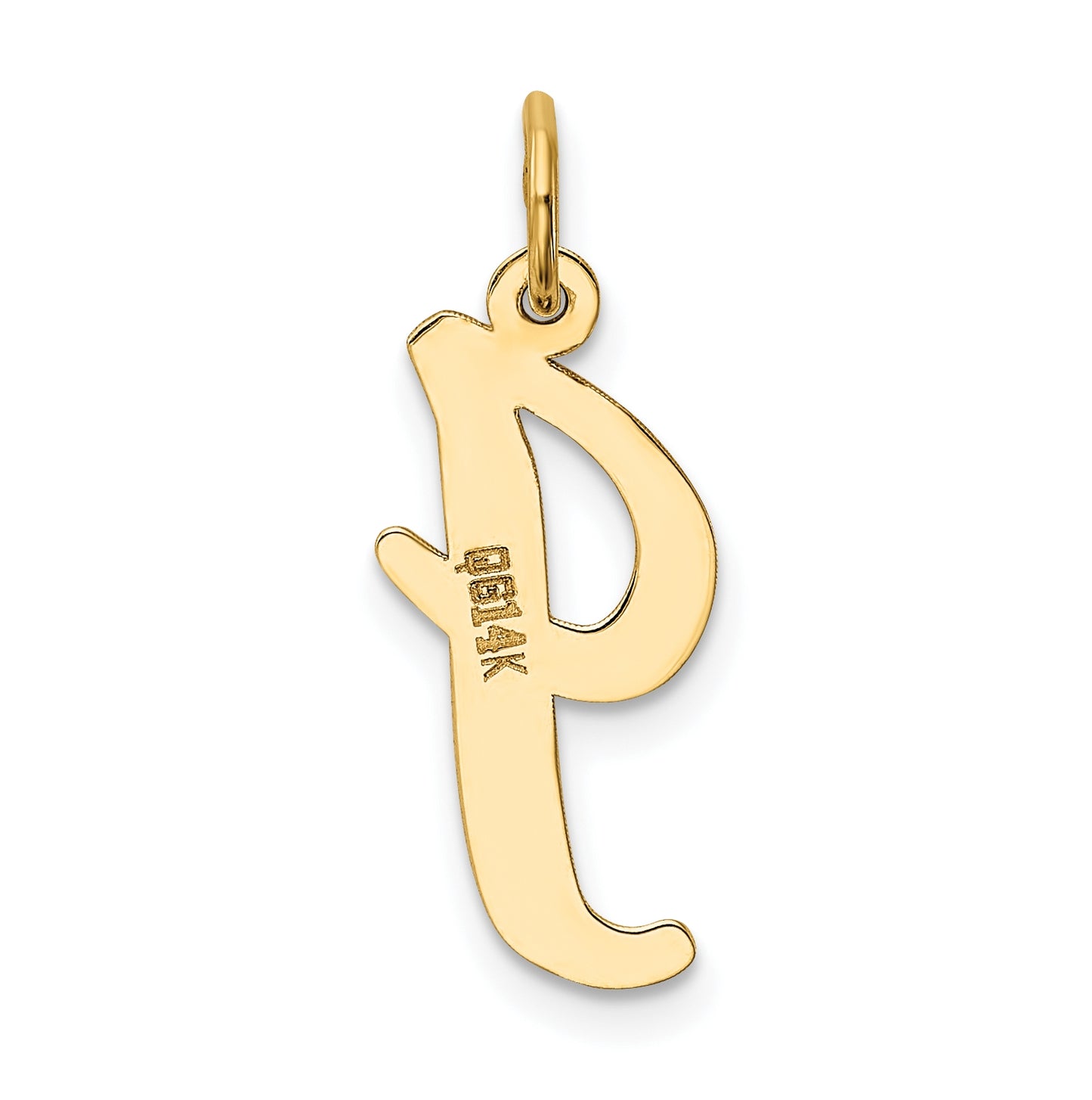 10K Yellow Gold Large Script Letter I Initial Charm