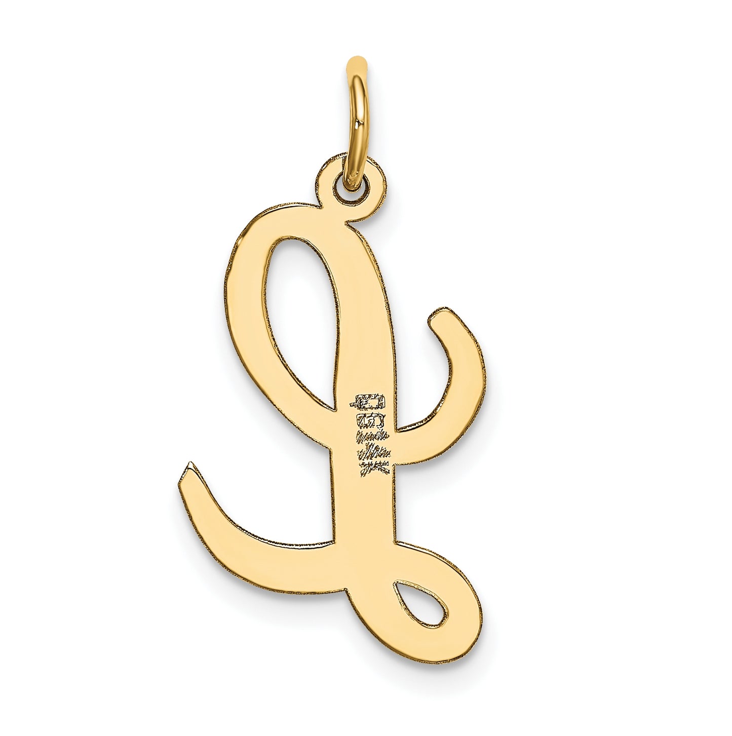 10K Yellow Gold Large Script Letter L Initial Charm