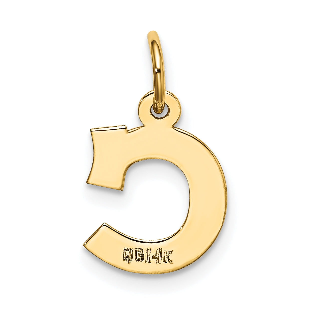 10K Yellow Gold Small Block Initial C Charm