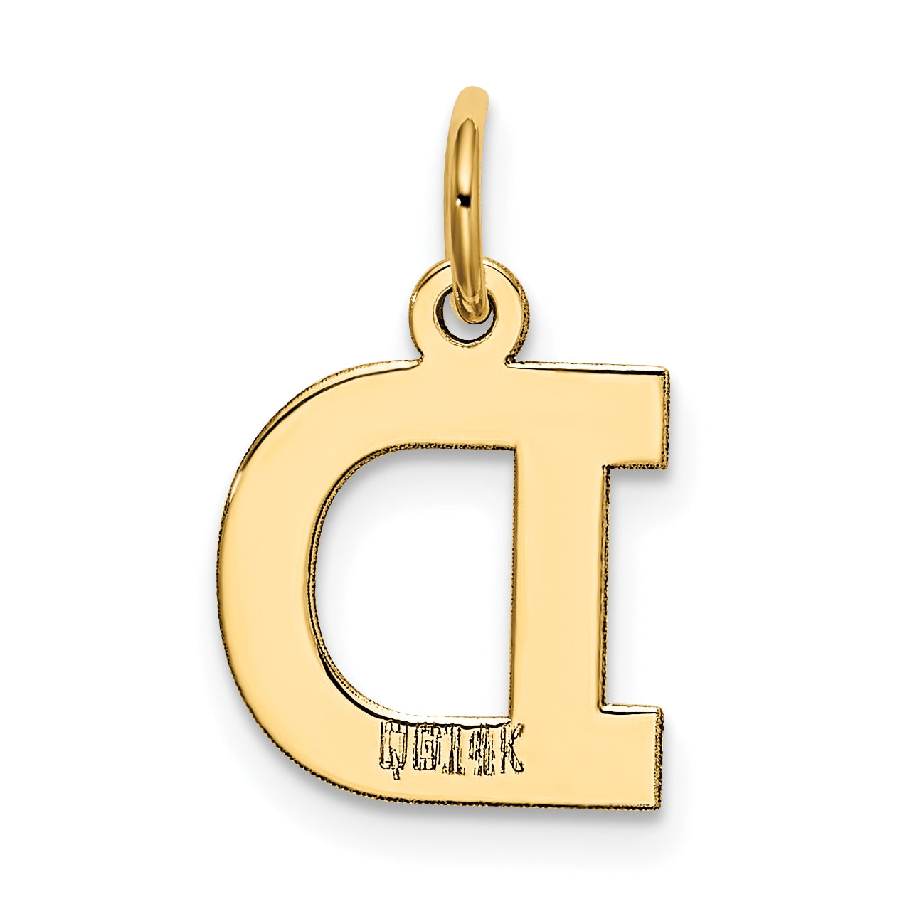 10K Yellow Gold Small Block Initial D Charm