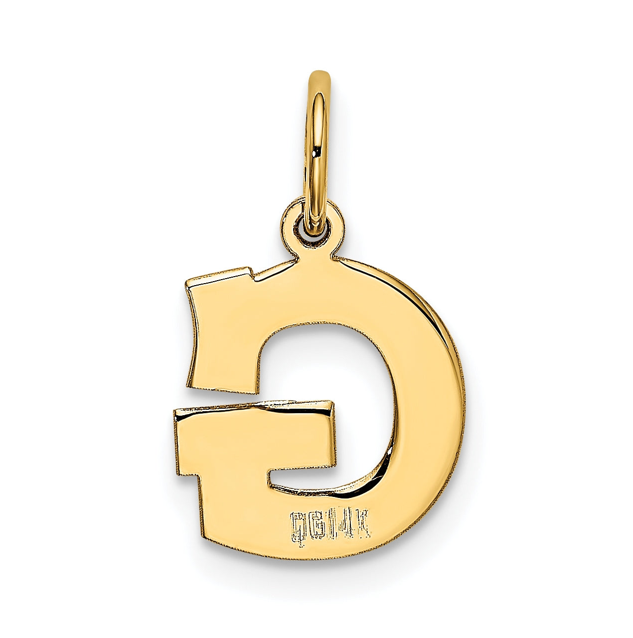 10K Yellow Gold Small Block Initial G Charm
