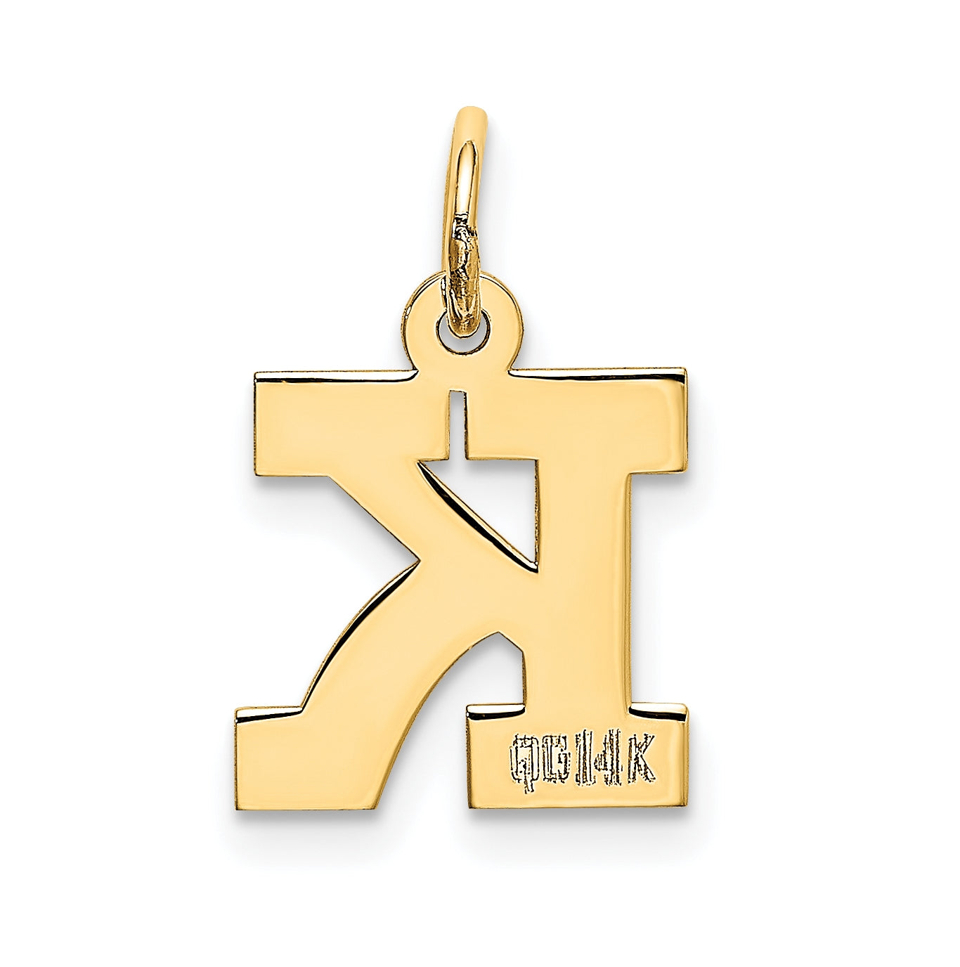 10K Yellow Gold Small Block Initial K Charm