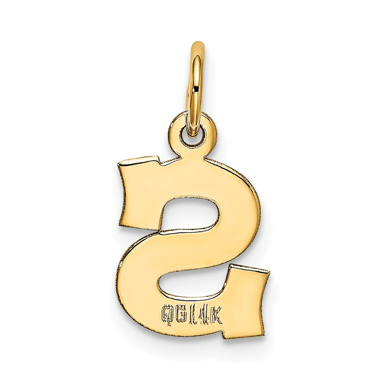 10K Yellow Gold Small Block Initial S Charm
