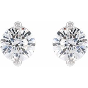 Sterling Silver Round 3.5Mm I1, G-H 1/3 Ctw Natural Diamond 2-Prong Stud Friction Back Earrings