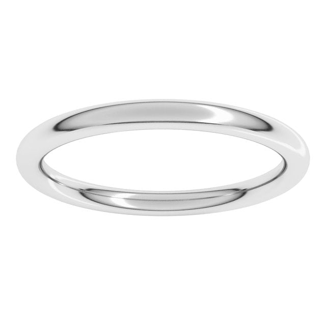 14K Yellow Or White Or Rose Gold Or Sterling Silver Standard Weight Full Round Comfort-Fit Band