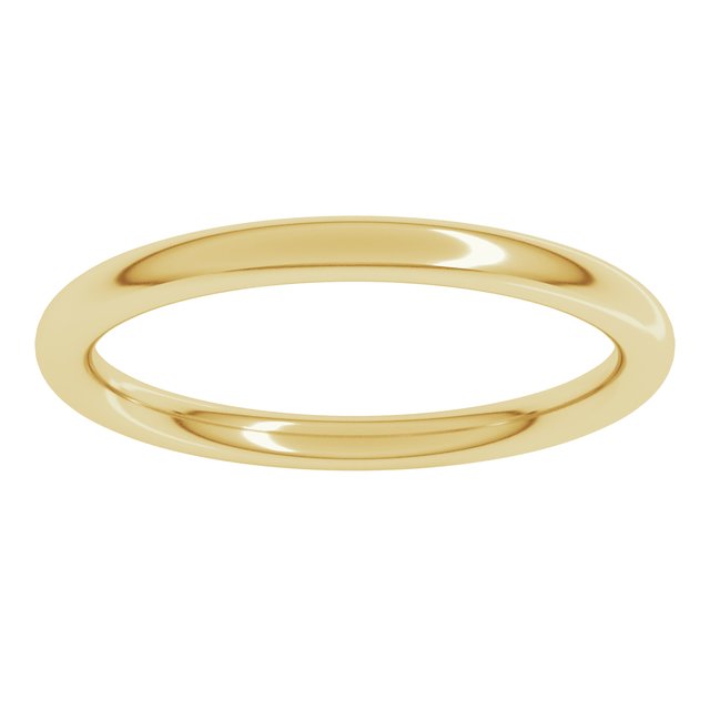 14K Yellow Or White Or Rose Gold Or Sterling Silver Standard Weight Full Round Comfort-Fit Band