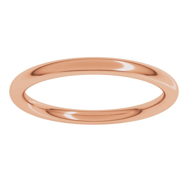 18K Yellow Or Rose Gold Standard Weight Full Round Comfort-Fit Band