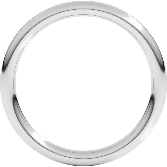 14K Yellow Or White Or Rose Gold Or Sterling Silver Standard Weight Full Round Comfort-Fit Band